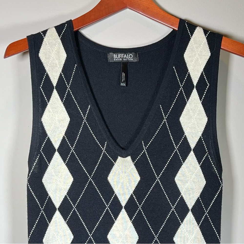 Buffalo David Bitton argyle v-neck sweater dress